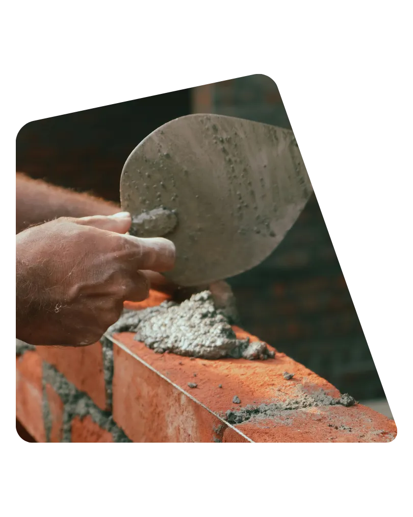Bricklayer working on house build