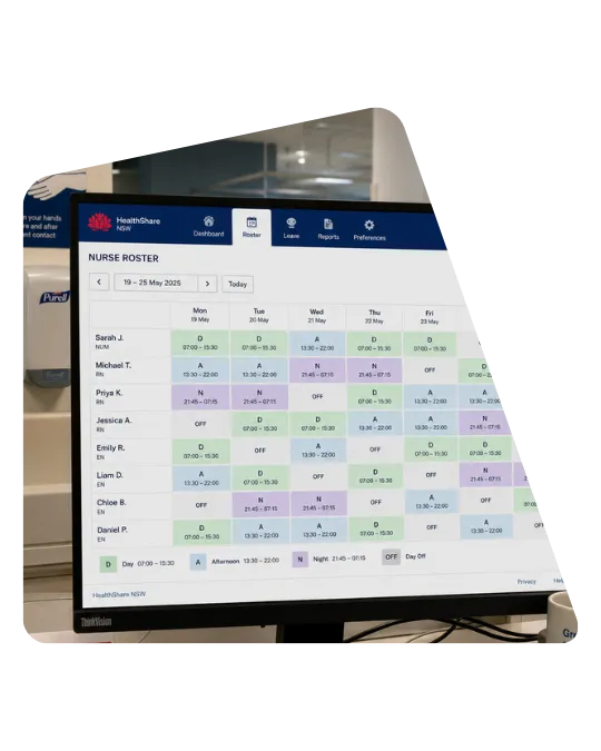 Rostering at a NSW hospital
