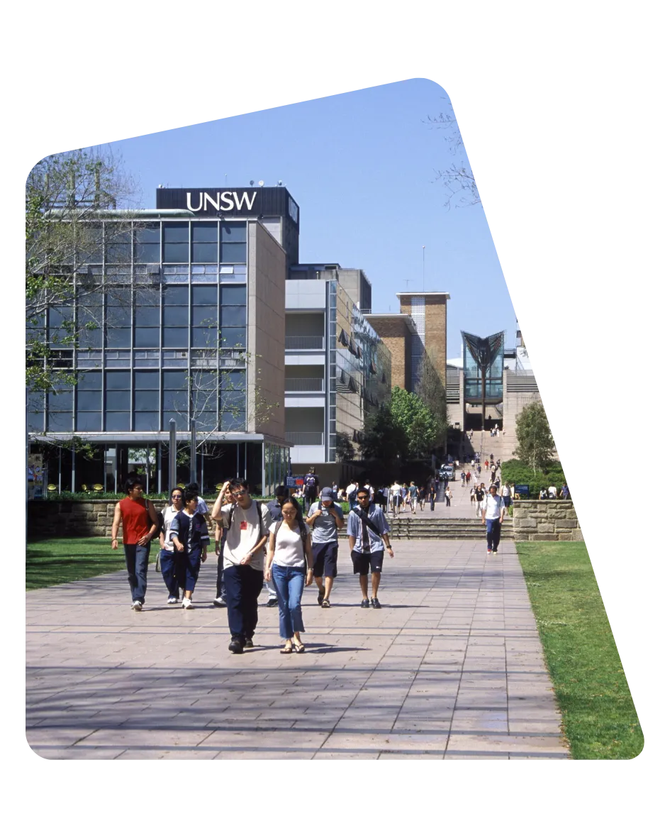 University students going to class