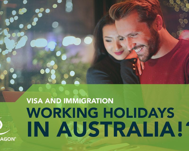 australian couple working on holidays
