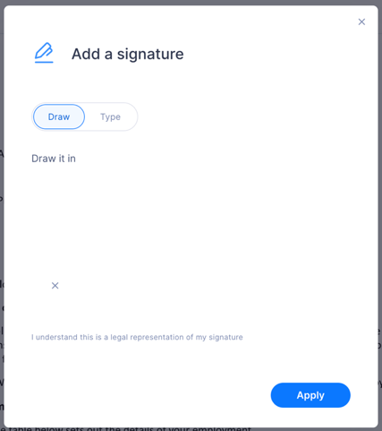 Accept and Sign — draw or type your electronic signature.